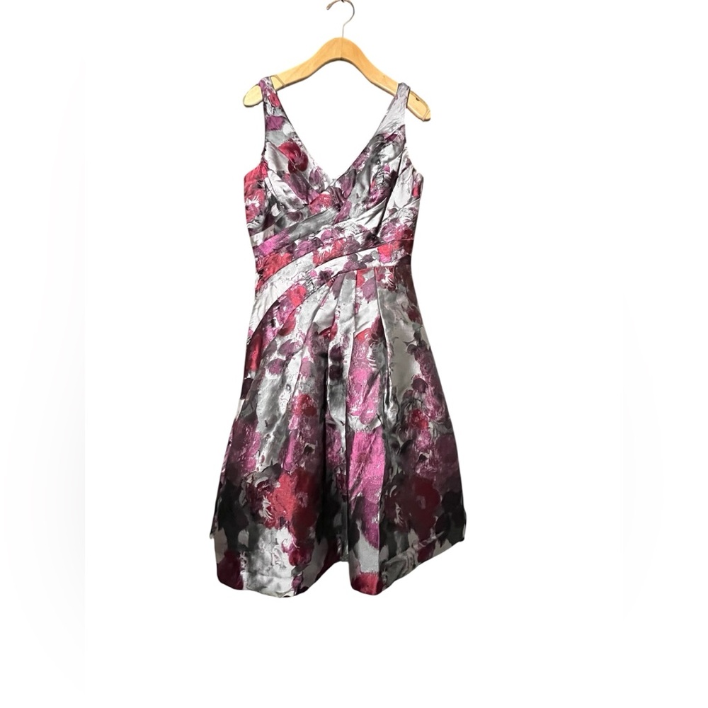 White House Black Market Pink and Gray Patterned Dress